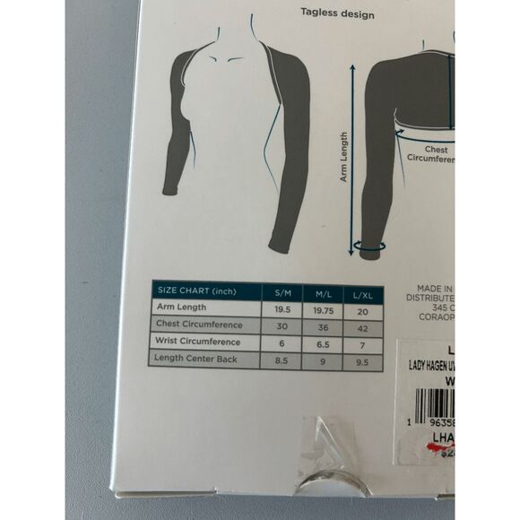 Lady Hagen UV 50+ Shoulder Sun Wraps for Arms White Spandex L/XL - Picture 4 of 4